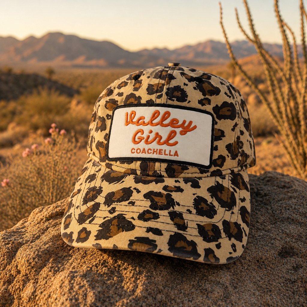Leopard Valley Girl Coachella Patch Unstructured Hat
