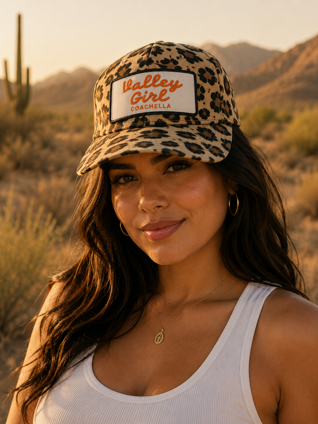 Leopard Valley Girl Coachella Patch Unstructured Hat