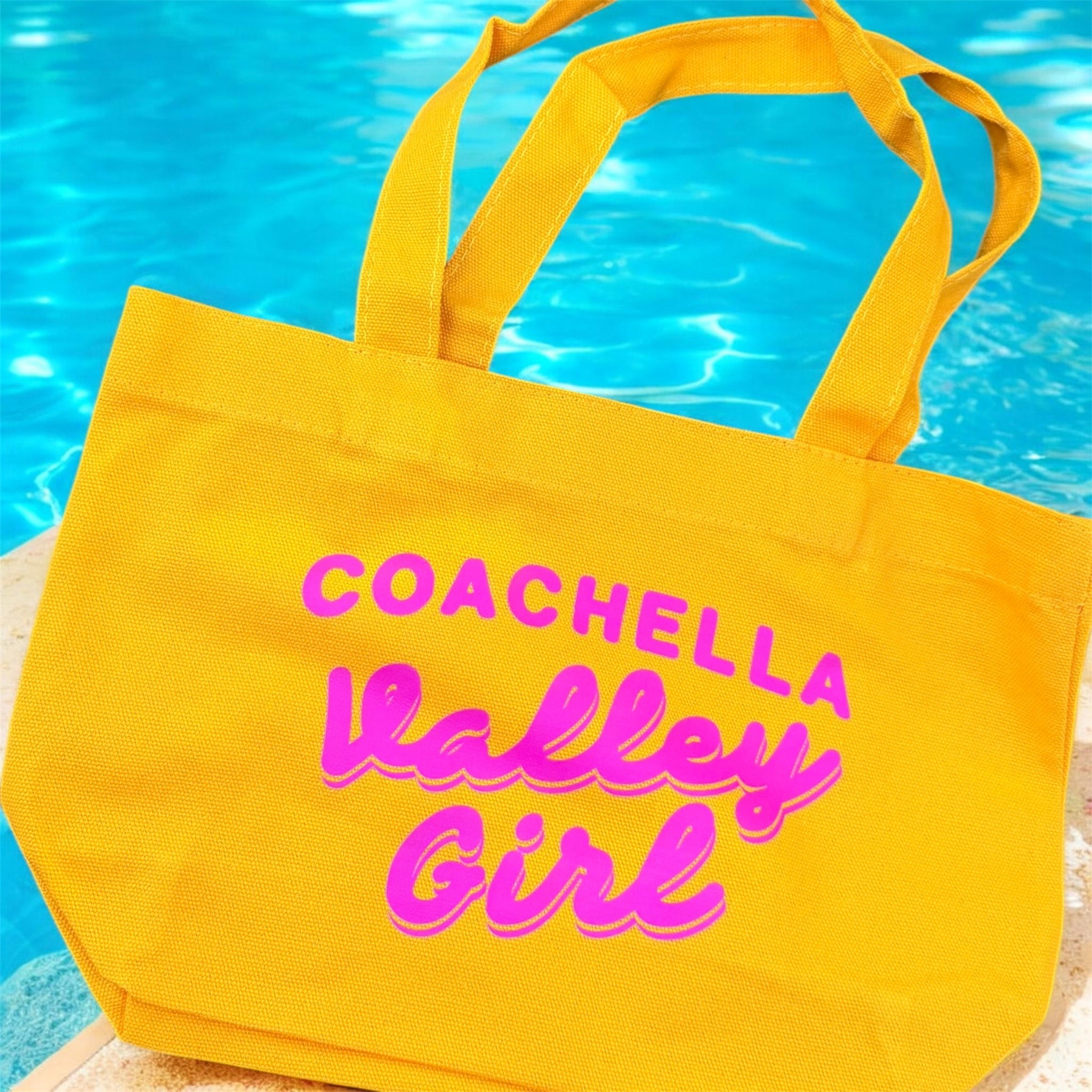 Coachella Valley Mini Green on Valley Heat Red on Yellow Tote Bag