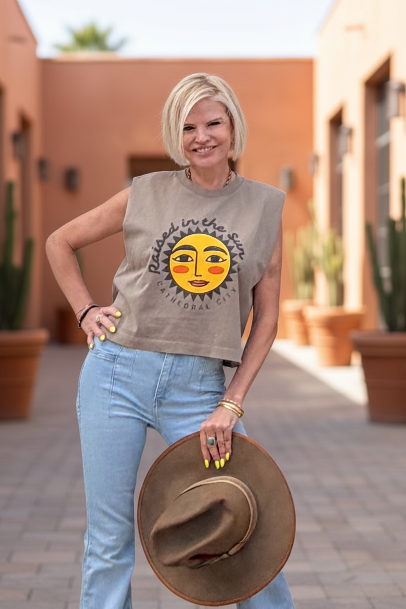Raised in the Sun American Apparel Faded Brown Muscle Tee