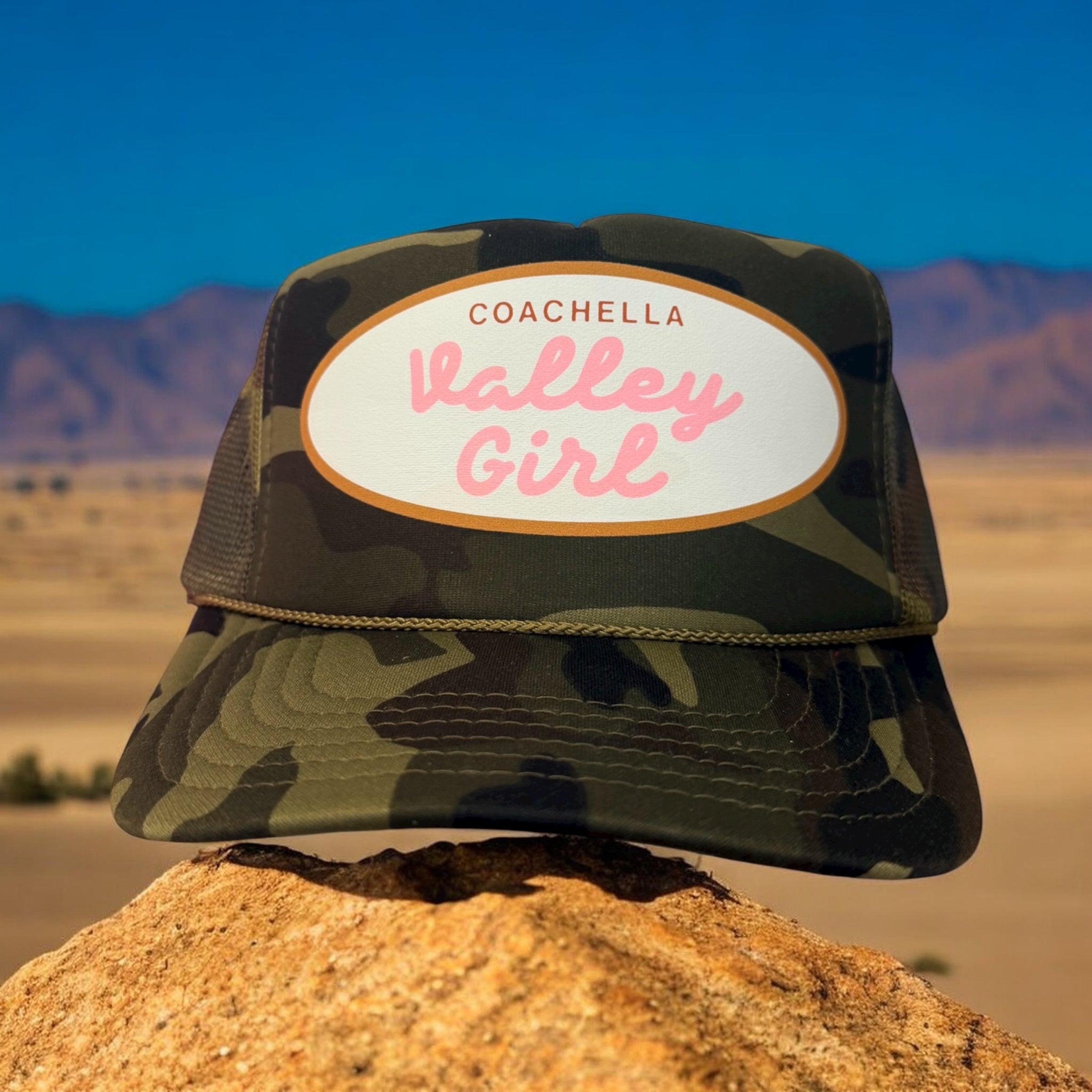 Coachella Valley Girl Camo Trucker Hat