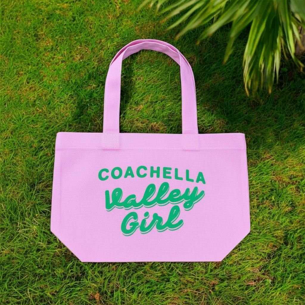 Coachella Valley Mini Green on Pink Tote Bag