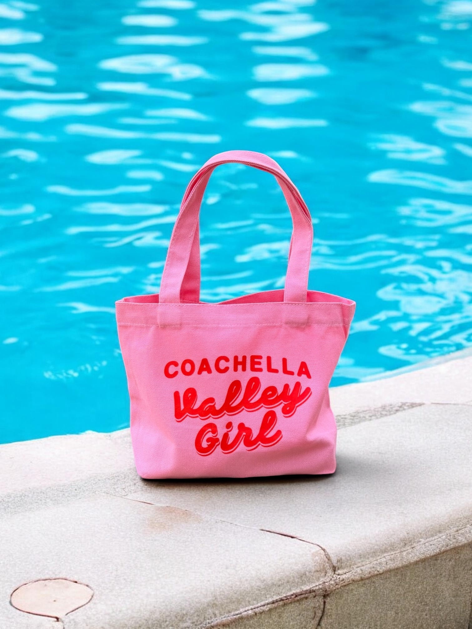 Coachella Valley Mini Valley Heat Red on Pink Tote Bag